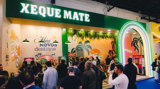 Estande do Grupo Xeque Mate Bebidas na Apas Show 2026 (Crédito Kamila Dantas)