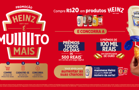Heinz lança primeira promoção no Brasil com prêmios diários de até R$ 500 e cinco sorteios de R$ 100 mil