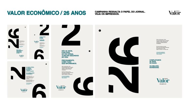 Valor Econômico celebra 26 anos com campanha que transforma tempo em credibilidade