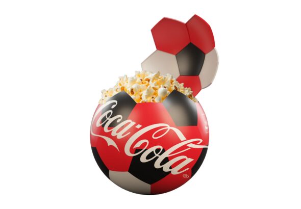 Cinépolis e Coca-Cola lançam promoção com balde de pipoca exclusivo inspirado na paixão pelo futebol