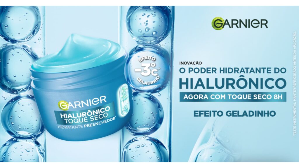 Garnier® apresenta o Hidratante Facial Toque Seco, agora com ácido hialurônico