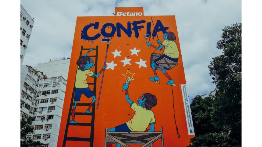 Grafite realizado pelo artista Crânio, no centro do Rio de Janeiro - crédito Pepe RodriguesDivulgação Betano