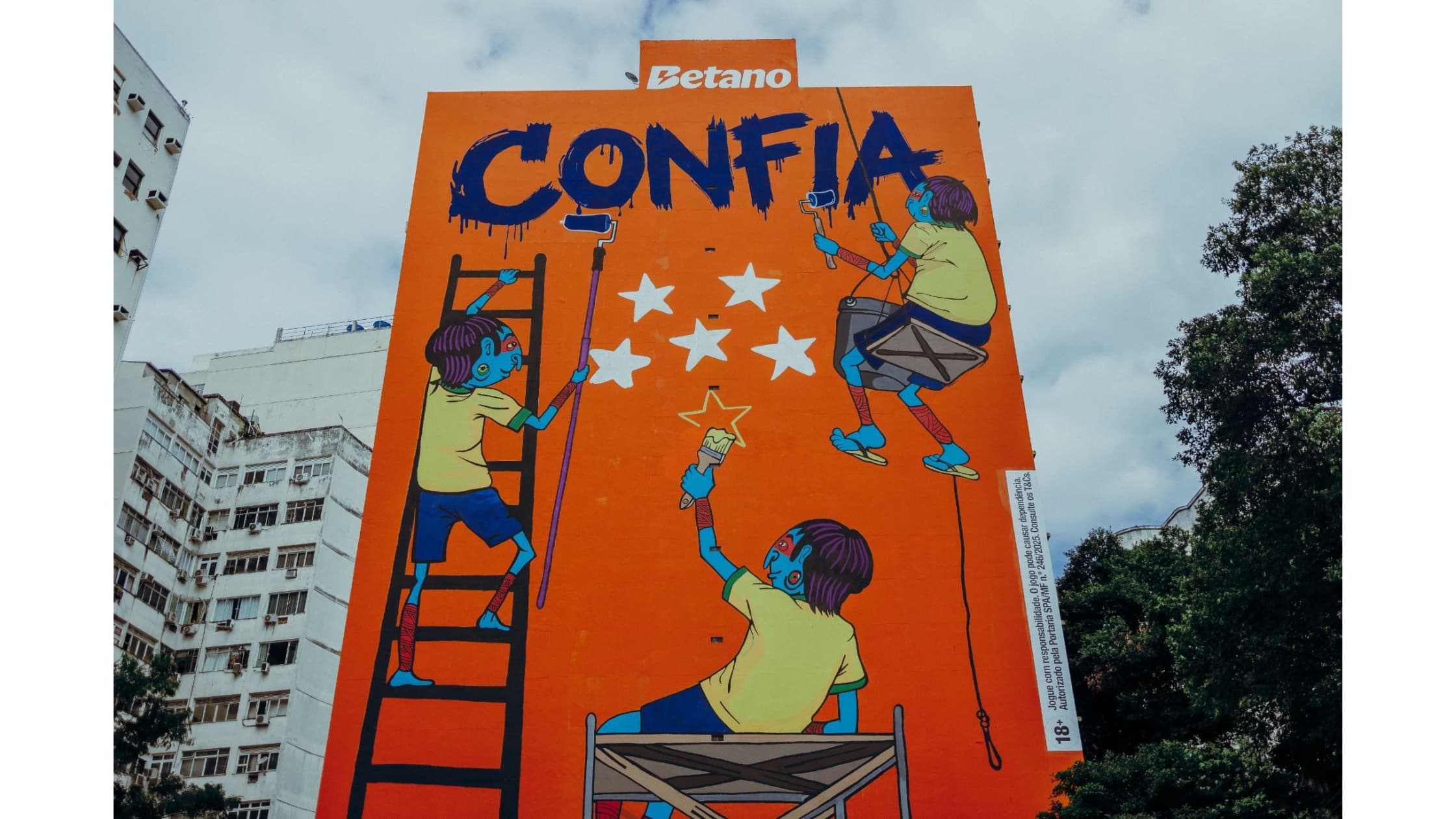 Grafite realizado pelo artista Crânio, no centro do Rio de Janeiro - crédito Pepe RodriguesDivulgação Betano