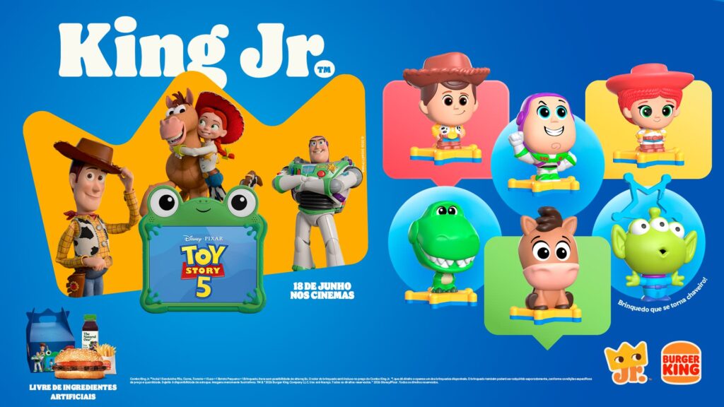 Personagens de ‘Toy Story 5’ chegam no Combo King Jr do BK