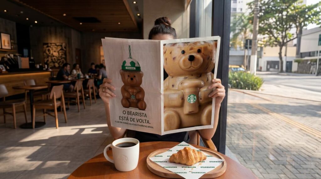 Starbucks relança copo em formato de urso em versão inspirada no universo esportivo