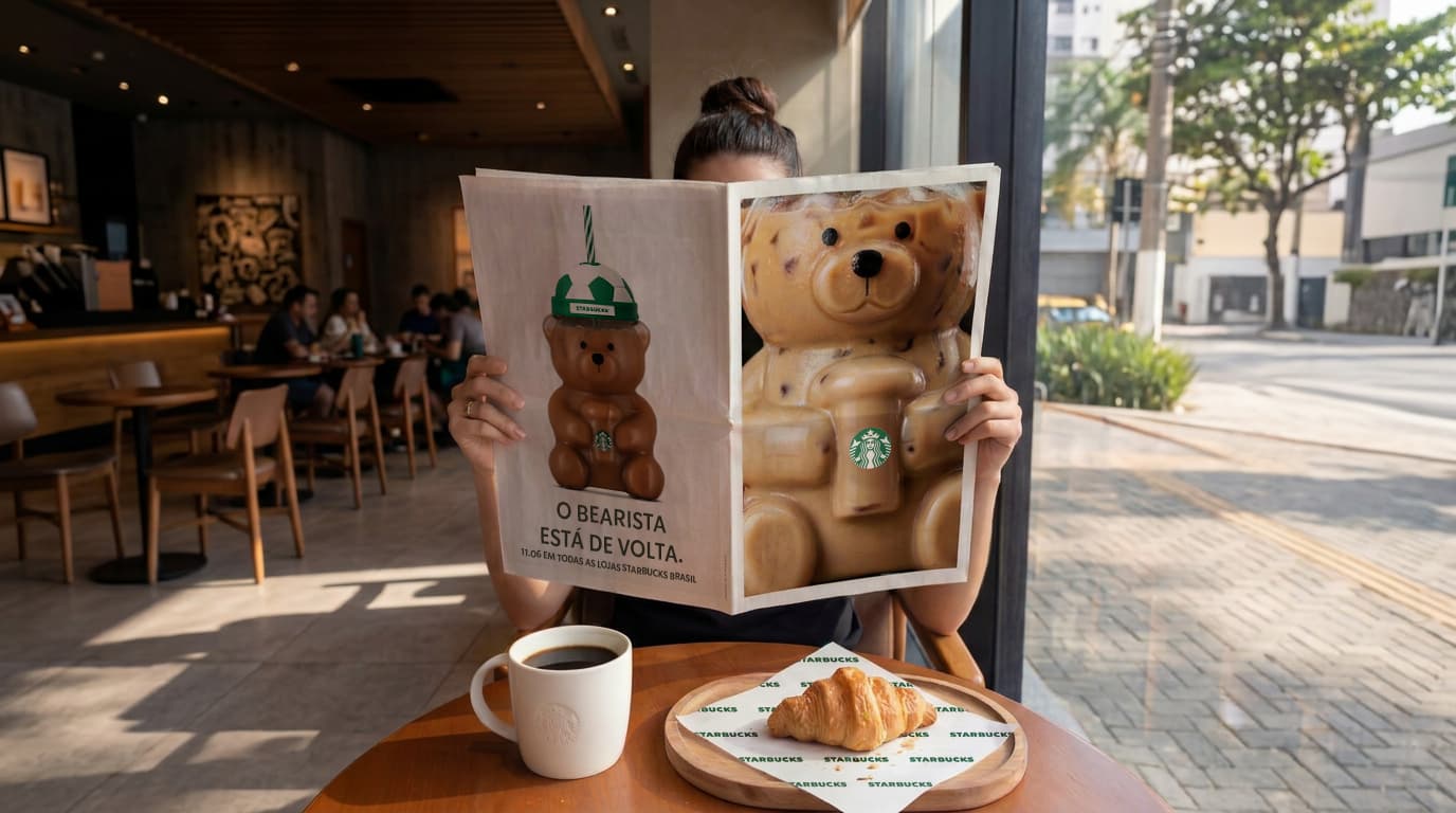 Starbucks relança copo em formato de urso em versão inspirada no universo esportivo